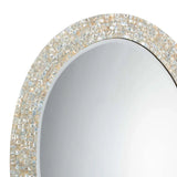 Reversible Position Cream Mother of Pearl Oval Wall Mirror Wall Mirrors LOOMLAN By Jamie Young