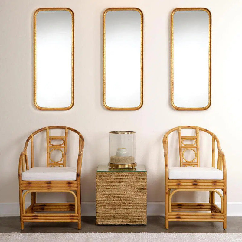 Reversible Position Gold Iron Capital Rectangle Wall Mirror Wall Mirrors LOOMLAN By Jamie Young