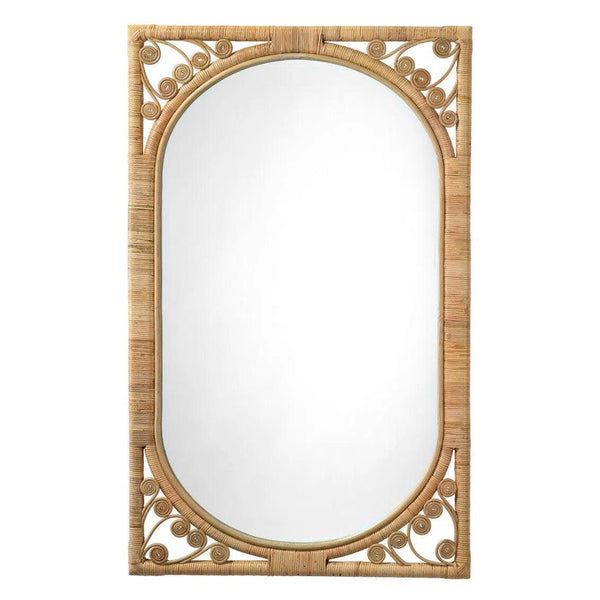 Reversible Position Natural Rattan Primrose Wall Mirror Wall Mirrors LOOMLAN By Jamie Young