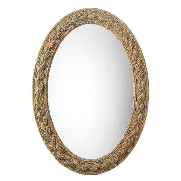 Reversible Seagrass Braided Oval Wall Mirror Wall Mirrors LOOMLAN By Jamie Young