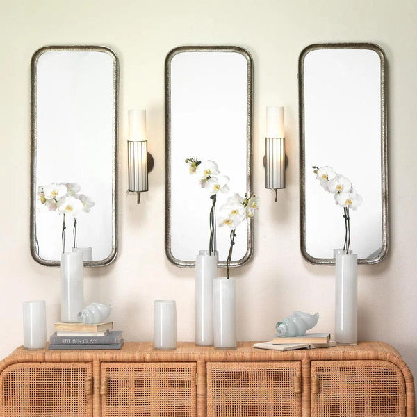 Reversible Silver Iron Capital Rectangle Wall Mirror Wall Mirrors LOOMLAN By Jamie Young