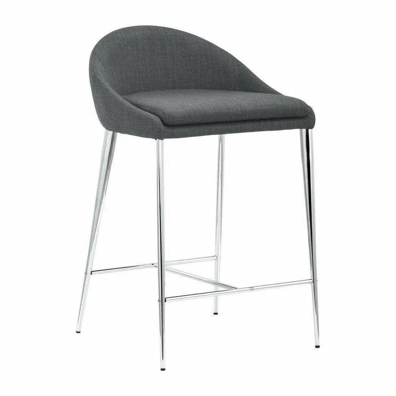 Reykjavik Counter Chair (Set of 2) Graphite Counter Stools LOOMLAN By Zuo Modern