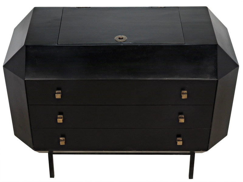 Rhiana Wood Black Dresser Dressers LOOMLAN By Noir