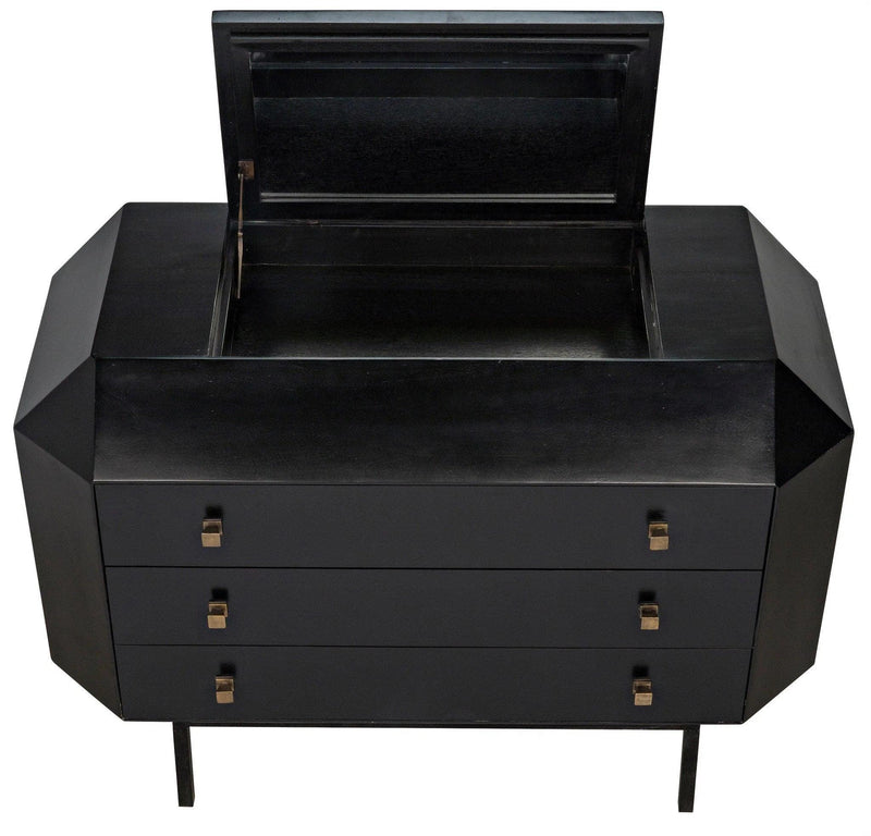 Rhiana Wood Black Dresser Dressers LOOMLAN By Noir