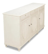 Ribbon Three Door Sideboard Antique White Sideboards LOOMLAN By Sarreid