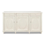 Ribbon Three Door Sideboard Antique White Sideboards LOOMLAN By Sarreid