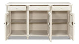 Ribbon Three Door Sideboard Antique White Sideboards LOOMLAN By Sarreid