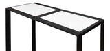 Ridged Iron Console Table White Marble, Small Console Tables LOOMLAN By Sarreid