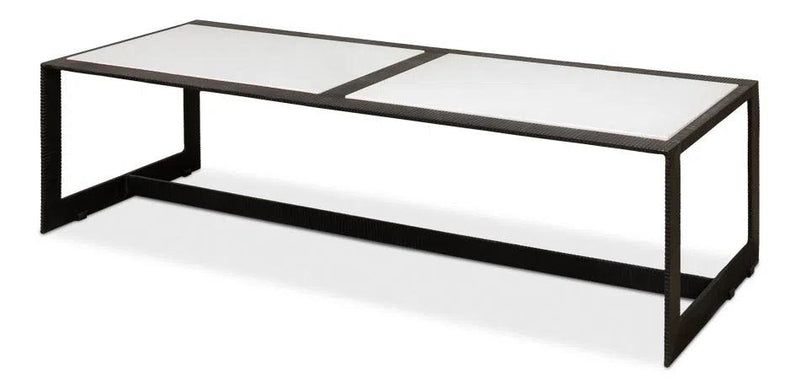 Ridged Iron Rectangular Coffee Table Coffee Tables LOOMLAN By Sarreid