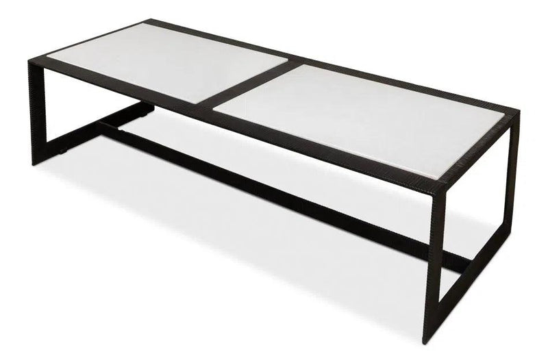 Ridged Iron Rectangular Coffee Table Coffee Tables LOOMLAN By Sarreid