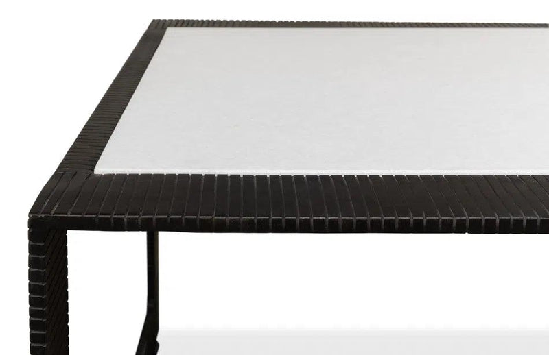 Ridged Iron Rectangular Coffee Table Coffee Tables LOOMLAN By Sarreid