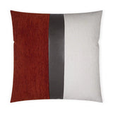 Ridges Band Paprika/Ivory Color Block Band Red Large Throw Pillow With Insert Throw Pillows LOOMLAN By D.V. Kap