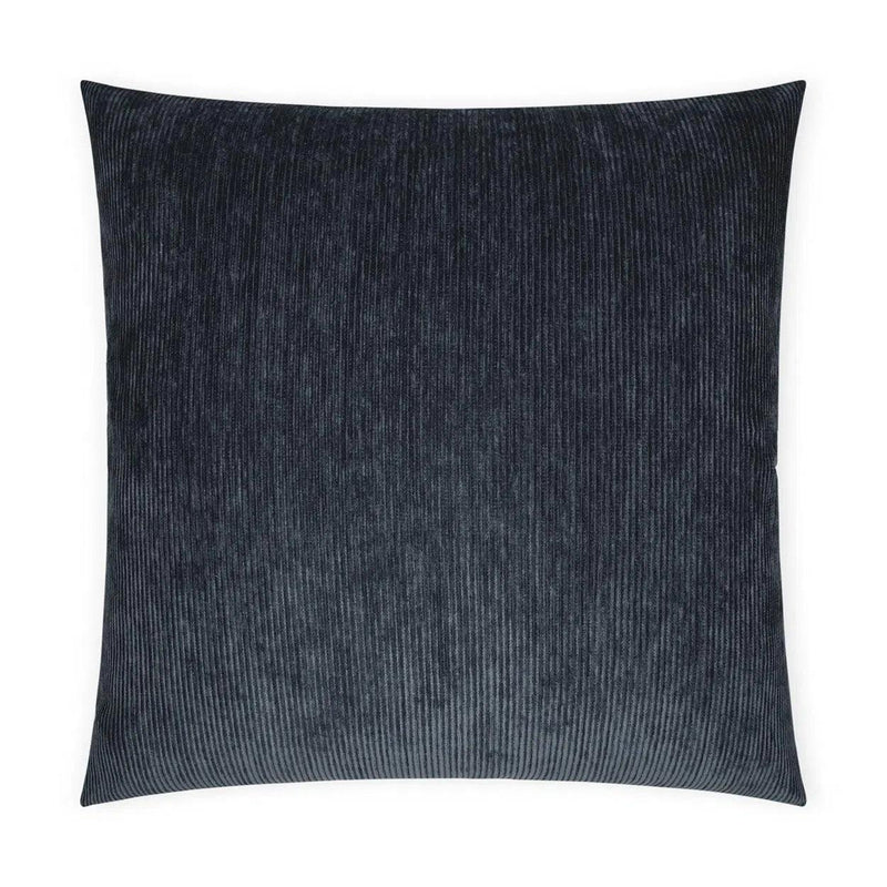 Ridges Cadet Solid Stripes Textured Navy Large Throw Pillow With Insert Throw Pillows LOOMLAN By D.V. Kap