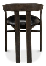 Rift Dining Chairs Set of 2 Leather Seat Curved Back Dining Chairs LOOMLAN By Sarreid