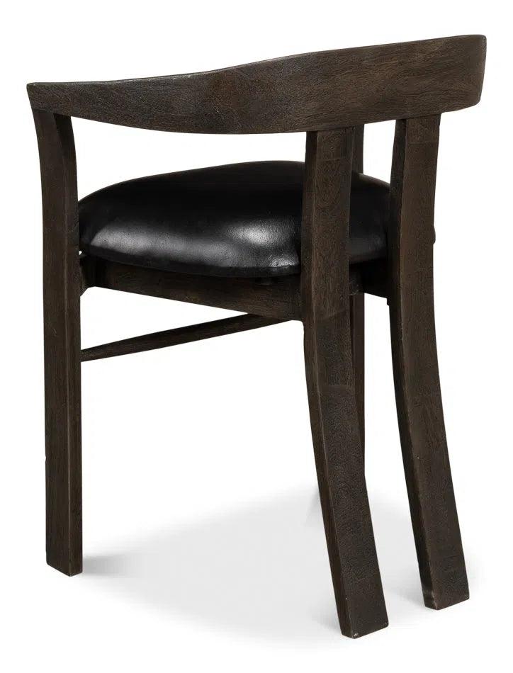Rift Dining Chairs Set of 2 Leather Seat Curved Back Dining Chairs LOOMLAN By Sarreid