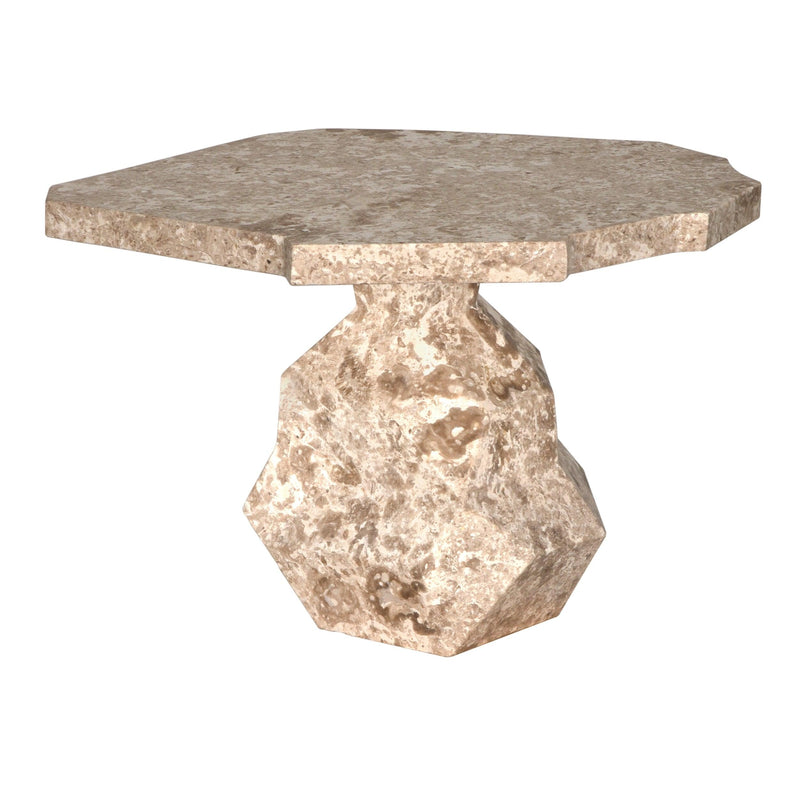 Rind Marble Brown Geometric Table Side Tables LOOMLAN By Noir