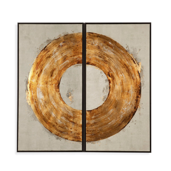 Ring of Fire Hand Painted Gold Wall Art Artwork LOOMLAN By Bassett Mirror