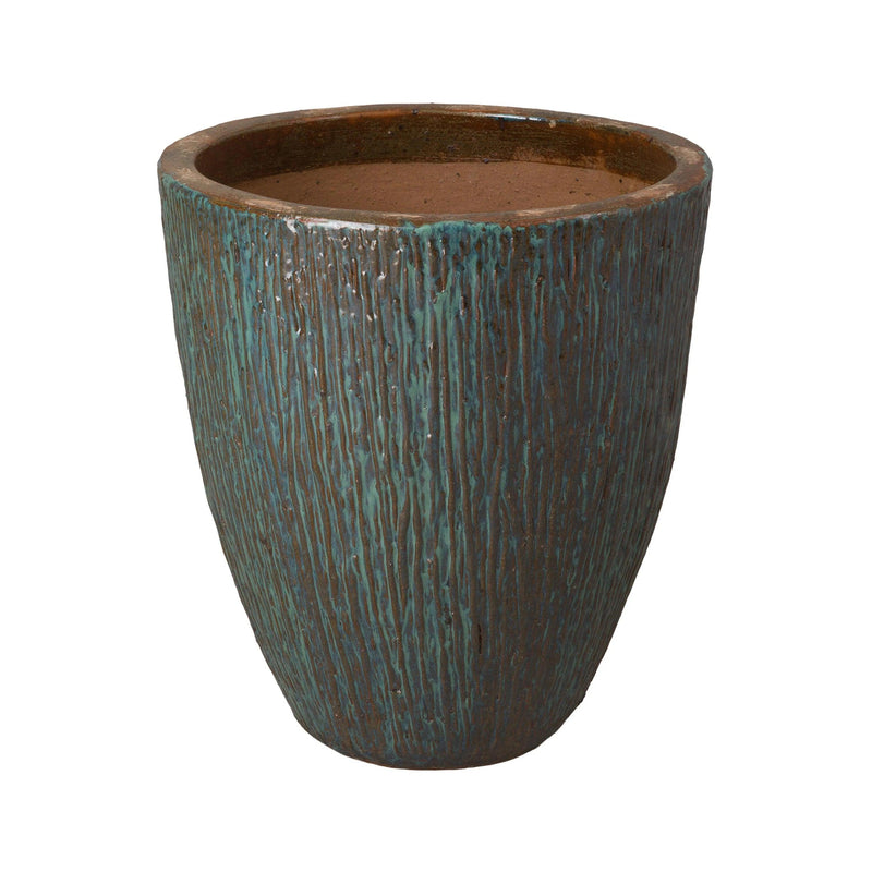 Ripple Round Ceramic Planter Outdoor Planters LOOMLAN By Emissary