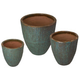 Ripple Round Ceramic Planter Outdoor Planters LOOMLAN By Emissary