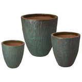 Ripple Round Ceramic Planter Outdoor Planters LOOMLAN By Emissary