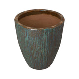 Ripple Round Ceramic Planter Outdoor Planters LOOMLAN By Emissary