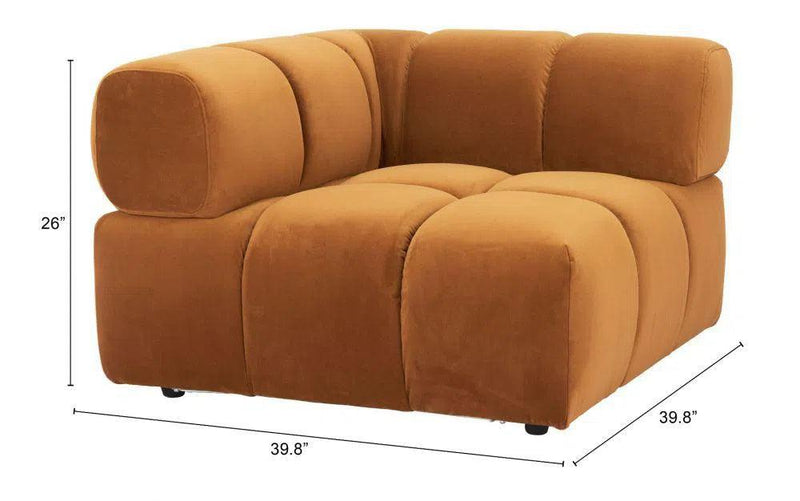 Rist Brown Corner Chair Sofas & Loveseats LOOMLAN By Zuo Modern