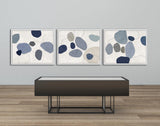 River Stones Blue I Artwork Framed Canvas With Floating Frame Artwork LOOMLAN By LOOMLAN