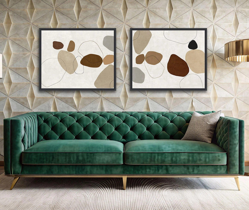 River Stones IV Framed Canvas Wall Art For Living Room Artwork LOOMLAN By LOOMLAN