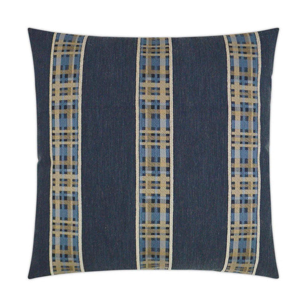 Rivulet Denim Blue Throw Pillow With Insert Throw Pillows LOOMLAN By D.V. Kap