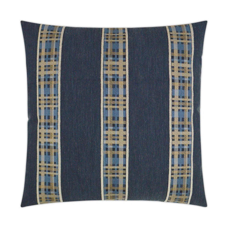 Rivulet Denim Blue Throw Pillow With Insert Throw Pillows LOOMLAN By D.V. Kap