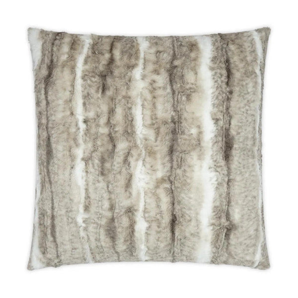 Roar Faux Fur Animal Tan Taupe Large Throw Pillow With Insert Throw Pillows LOOMLAN By D.V. Kap