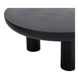 Rocca Concrete and Wood Black Round Coffee Table Coffee Tables LOOMLAN By Moe's Home