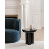 Rocca Concrete and Wood Black Round Side Table Side Tables LOOMLAN By Moe's Home