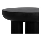 Rocca Concrete and Wood Black Round Side Table Side Tables LOOMLAN By Moe's Home