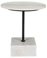 Rodin Steel and Marble Round Side Table Side Tables LOOMLAN By Noir