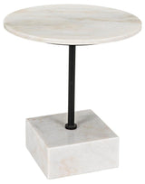 Rodin Steel and Marble Round Side Table Side Tables LOOMLAN By Noir