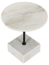 Rodin Steel and Marble Round Side Table Side Tables LOOMLAN By Noir