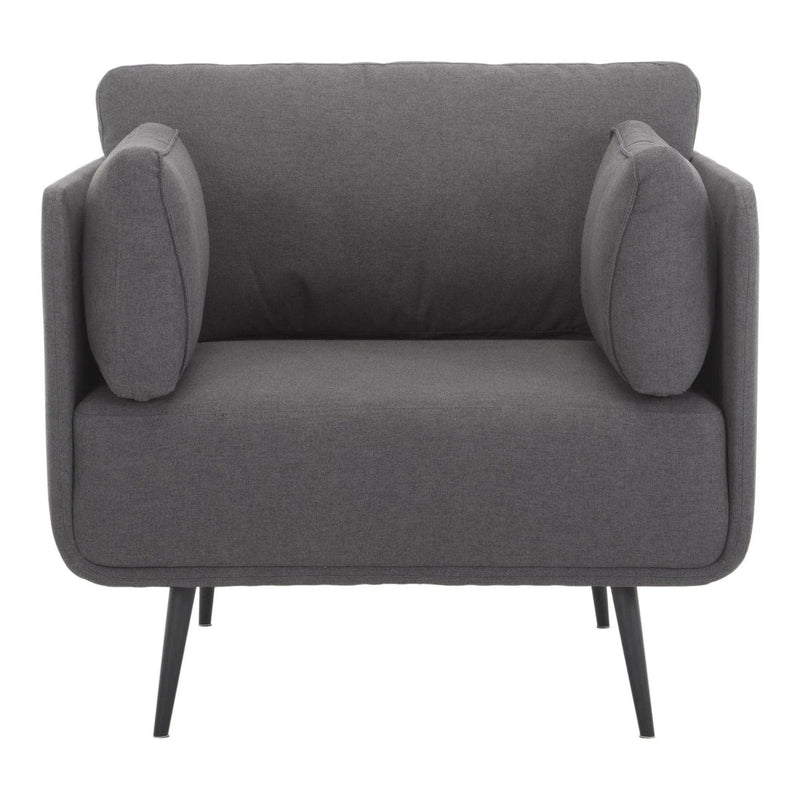 Rodrigo Polyester Upholstered Grey Armchair Club Chairs LOOMLAN By Moe's Home