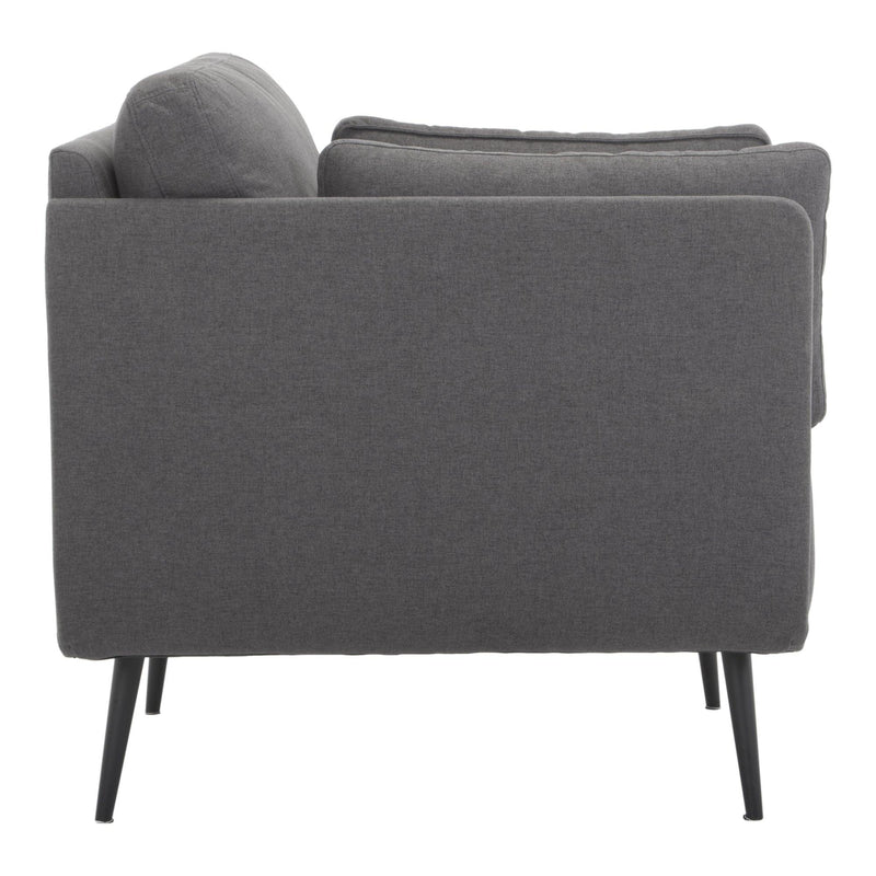 Rodrigo Polyester Upholstered Grey Armchair Club Chairs LOOMLAN By Moe's Home