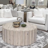 Roma Whitewash Drum Coffee Table Reclaimed Solid Wood Coffee Tables LOOMLAN By Essentials For Living