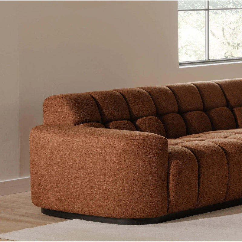 Roman Polyester Upholstered L-Shaped Sectional Modular Sofas LOOMLAN By Moe's Home