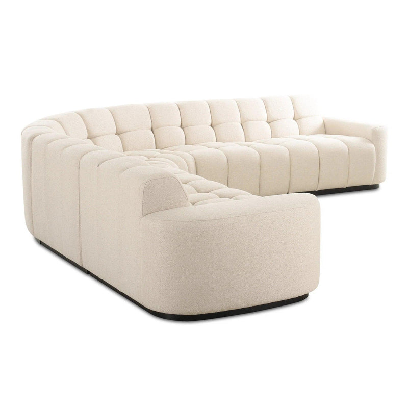 Roman Polyester Upholstered L-Shaped Sectional Modular Sofas LOOMLAN By Moe's Home