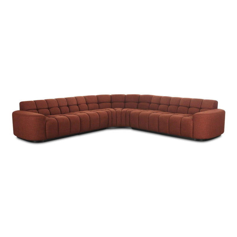 Roman Polyester Upholstered L-Shaped Sectional Modular Sofas LOOMLAN By Moe's Home