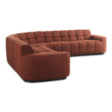 Roman Polyester Upholstered L-Shaped Sectional Modular Sofas LOOMLAN By Moe's Home