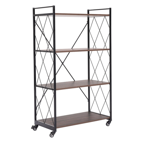 Romania Shelf Walnut & Black Etageres LOOMLAN By Zuo Modern