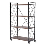 Romania Shelf Walnut & Black Etageres LOOMLAN By Zuo Modern