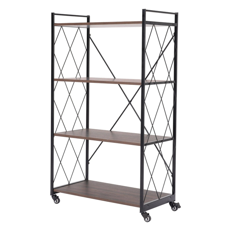 Romania Shelf Walnut & Black Etageres LOOMLAN By Zuo Modern