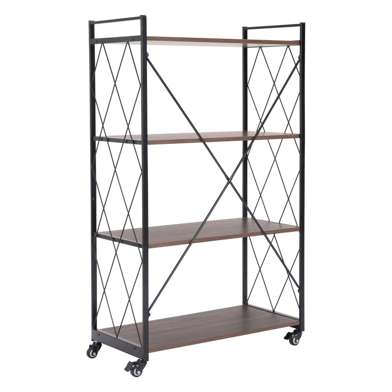 Romania Shelf Walnut & Black Etageres LOOMLAN By Zuo Modern