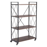 Romania Shelf Walnut & Black Etageres LOOMLAN By Zuo Modern