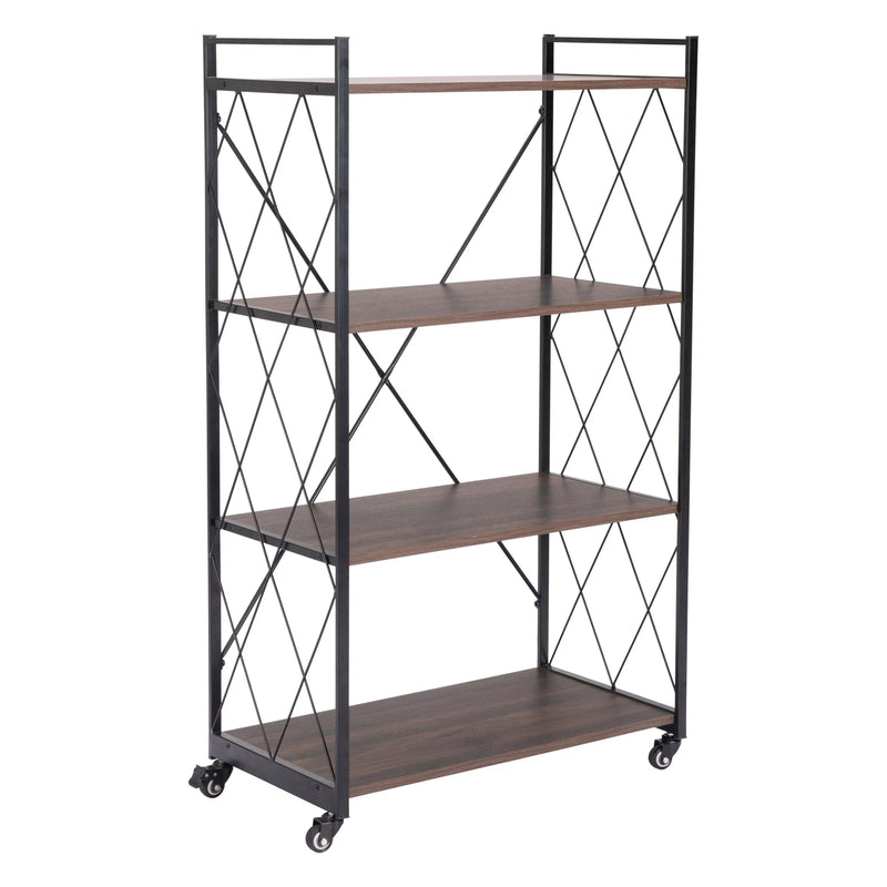 Romania Shelf Walnut & Black Etageres LOOMLAN By Zuo Modern